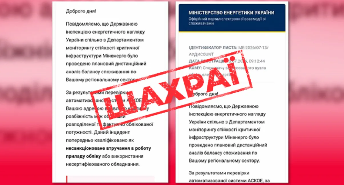 Киянам масово розсилають фейкові листи нібито від Міненерго з метою залякування